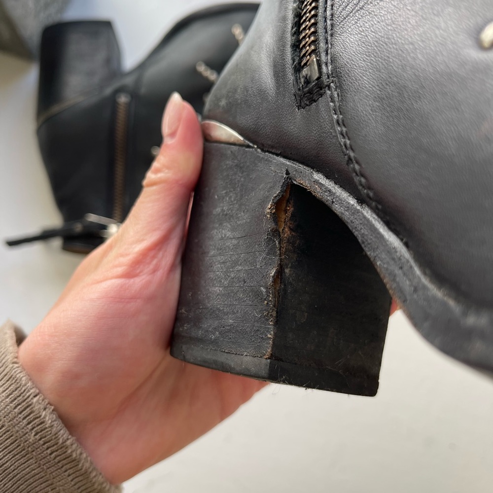 Genuine leather studded boots - Picture 6 of 6